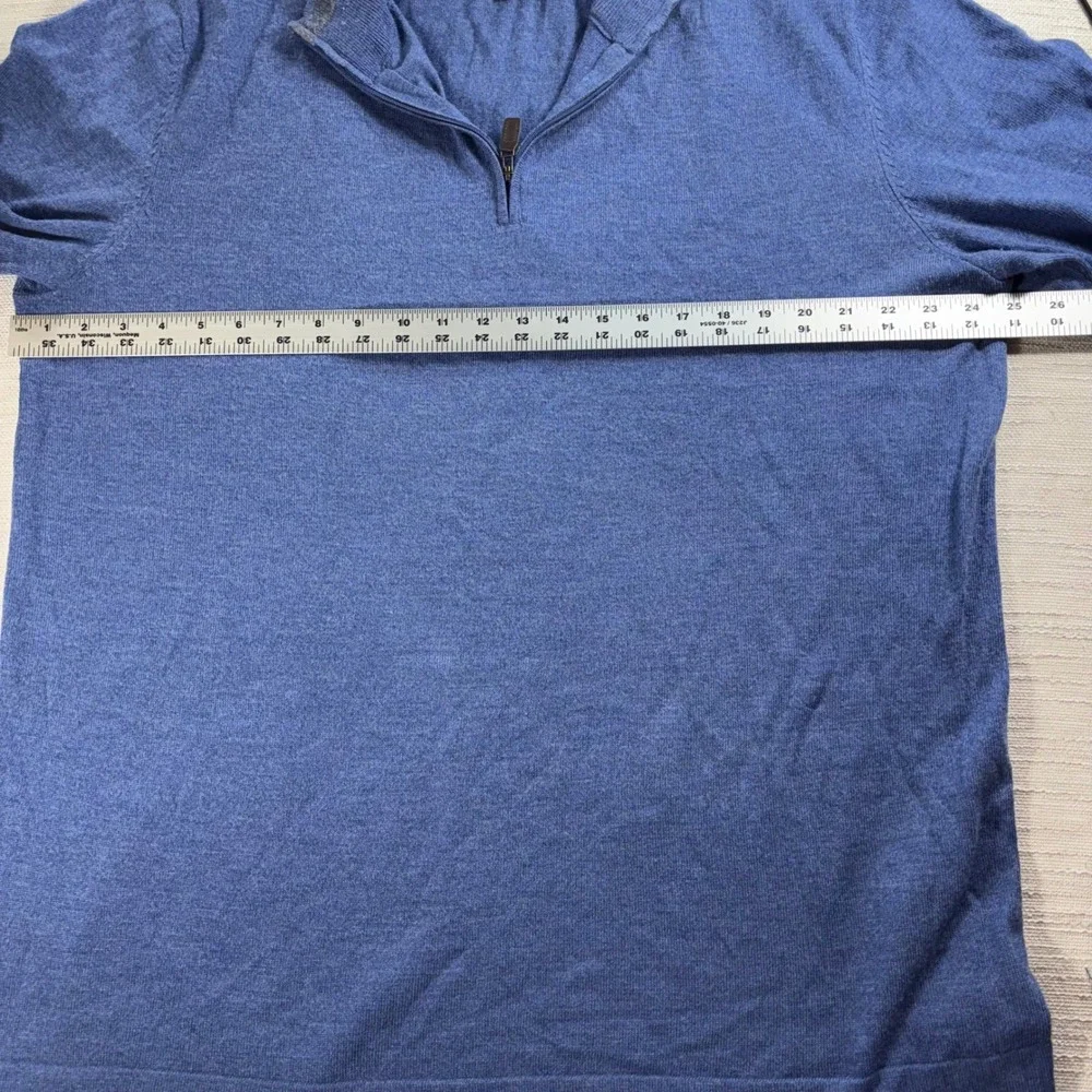 JOS A BANK TRAVELER 100% MERINO WOOL 1/4 ZIP SWEATER 2XL TALL BLUE‎ Classic